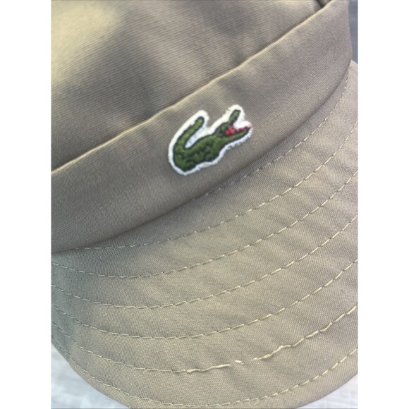 IZOD LACOSTE Womens Beige Sun Hat Beach Bucket Tie Sun Cap Vintage - Picture 3 of 12